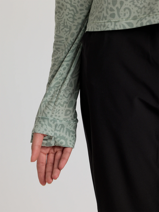 Free Fly Elevate Lightweight Hooded L/S Shirt-Drifter Print Desert Sage