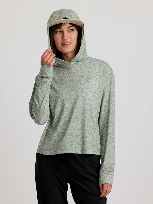 Free Fly Elevate Lightweight Hooded L/S Shirt-Drifter Print Desert Sage