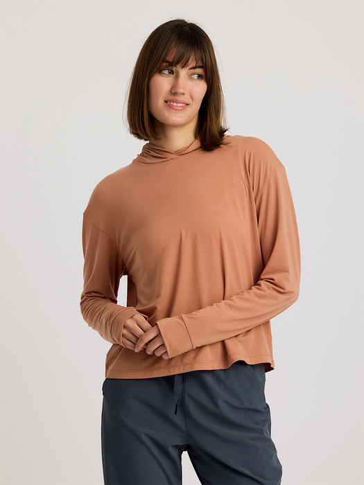 Free Fly Elevate Lightweight Hooded Sun Shirt-Canyon Clay