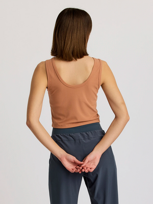 Free Fly Ribbed Bamboo Tank-Canyon Clay