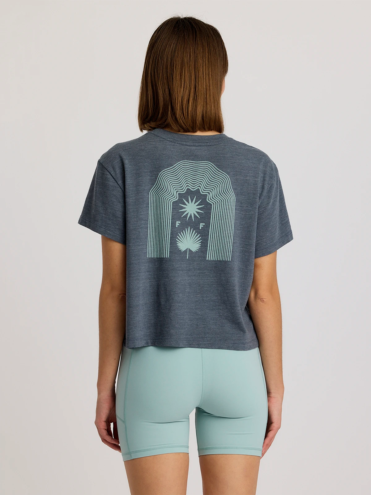 Free Fly Fan Palm Tee-Heather Storm Cloud