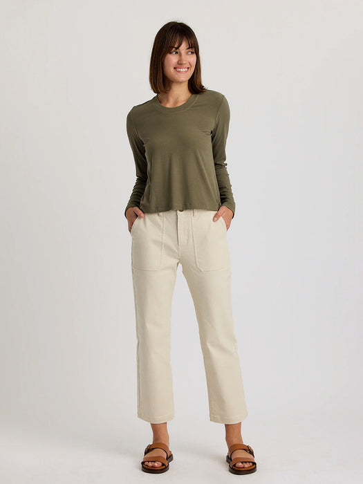 Free Fly Ribbed Bamboo L/S Shirt-Smokey Olive