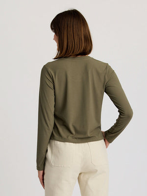 Free Fly Ribbed Bamboo L/S Shirt-Smokey Olive