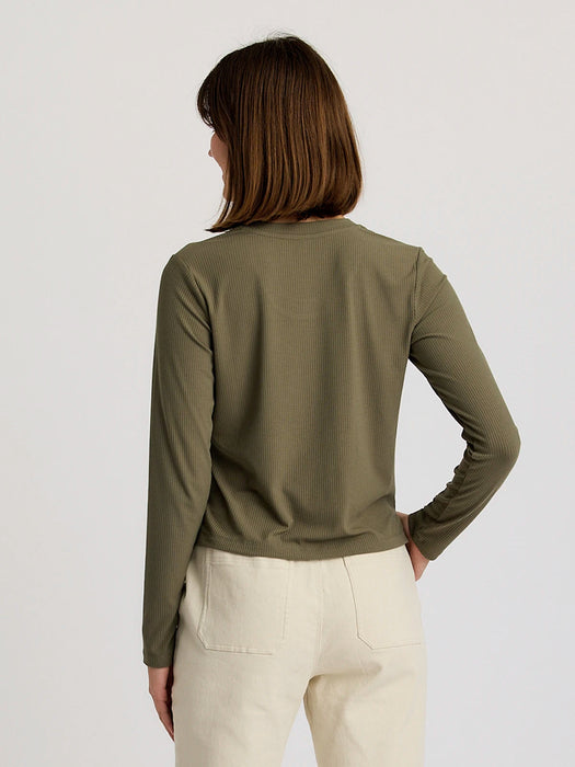 Free Fly Ribbed Bamboo L/S Shirt-Smokey Olive