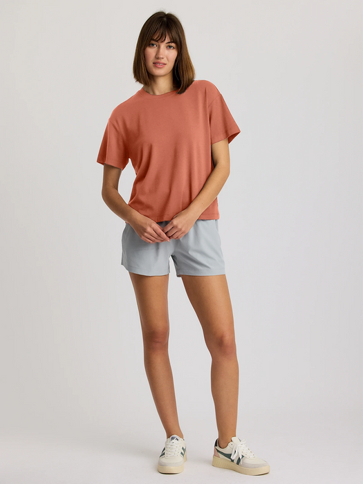 Free Fly Bamboo Current Boxy Tee-Redwood