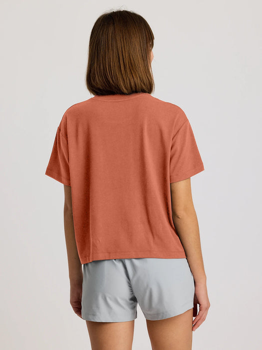 Free Fly Bamboo Current Boxy Tee-Redwood