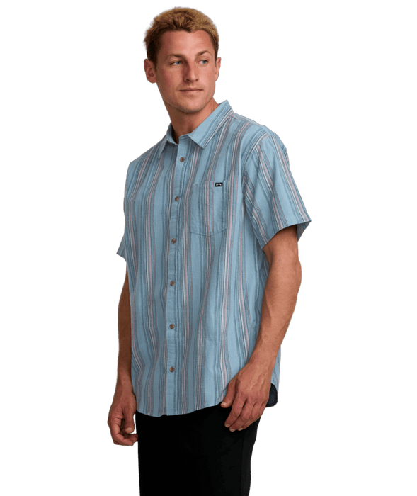 Billabong All Day Stripe S/S Shirt-Washed Blue