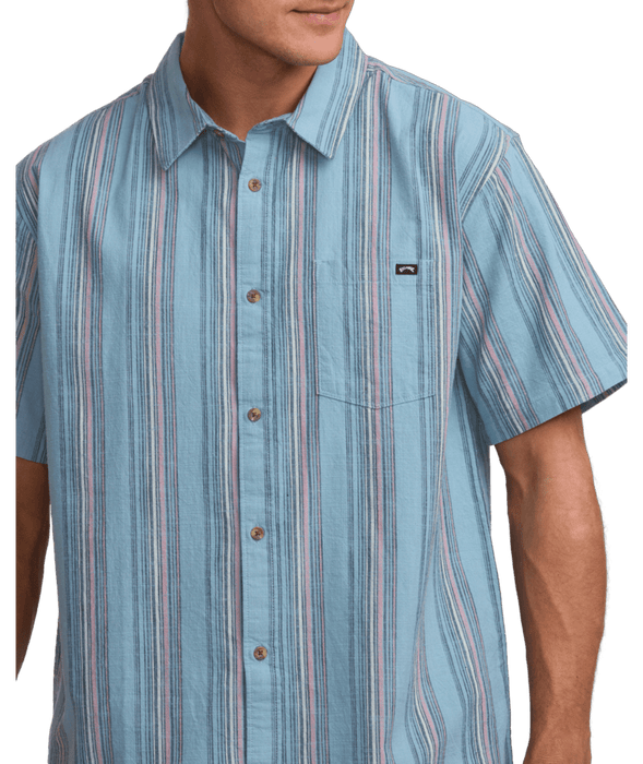 Billabong All Day Stripe S/S Shirt-Washed Blue