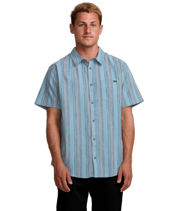 Billabong All Day Stripe S/S Shirt-Washed Blue