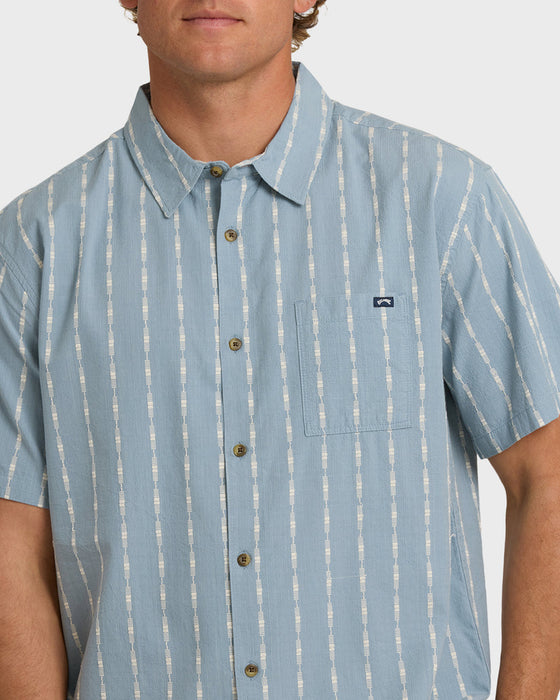 Billabong Sundays Jacquard S/S Shirt-Blue Fog