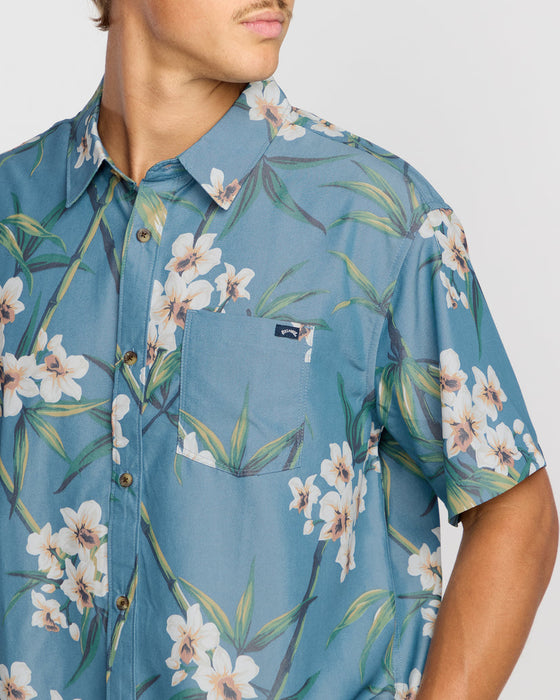 Billabong Sundays Lounge Shirt-Steel Blue