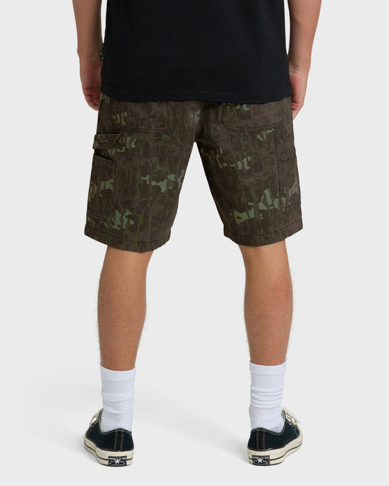 Billabong Bad Dog Elastic Shorts-Green Camo