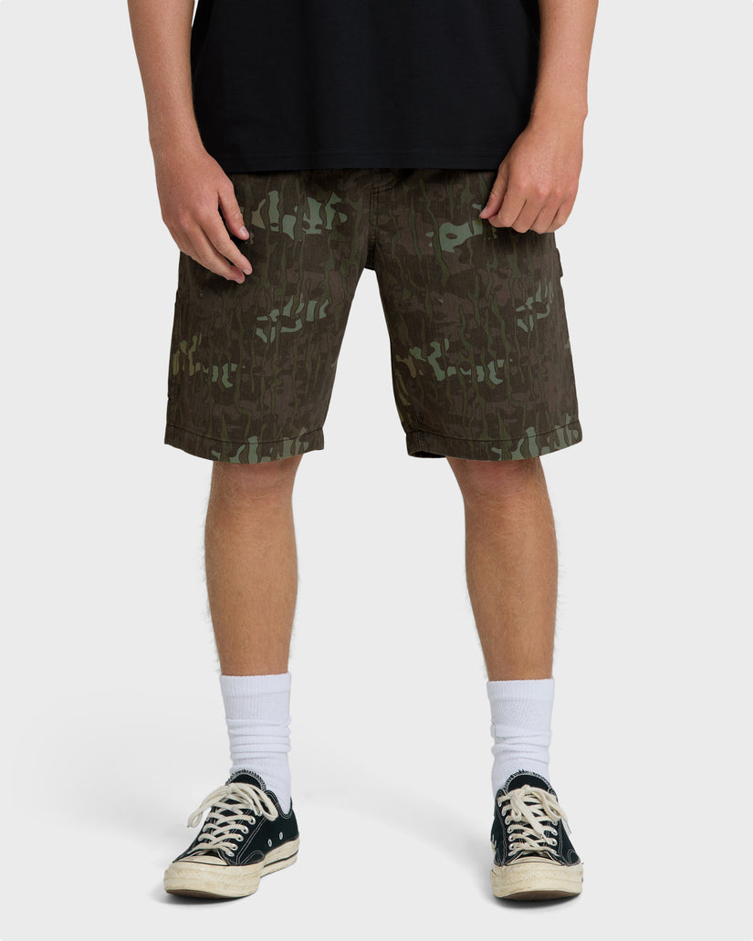 Billabong Bad Dog Elastic Shorts-Green Camo