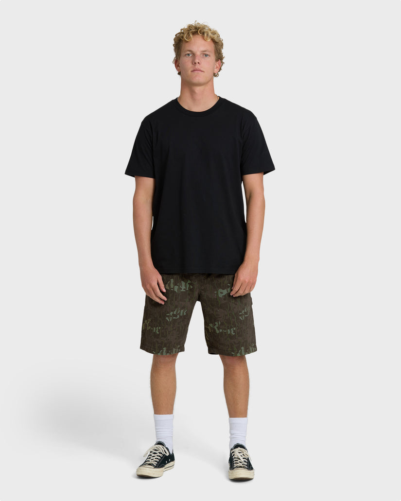 Billabong Bad Dog Elastic Shorts-Green Camo