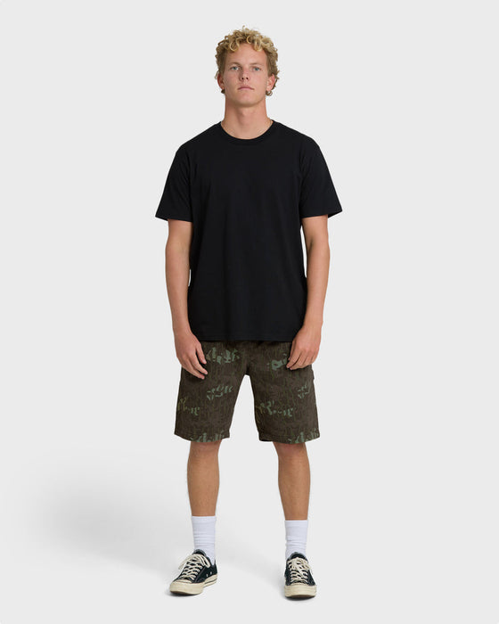Billabong Bad Dog Elastic Shorts-Green Camo