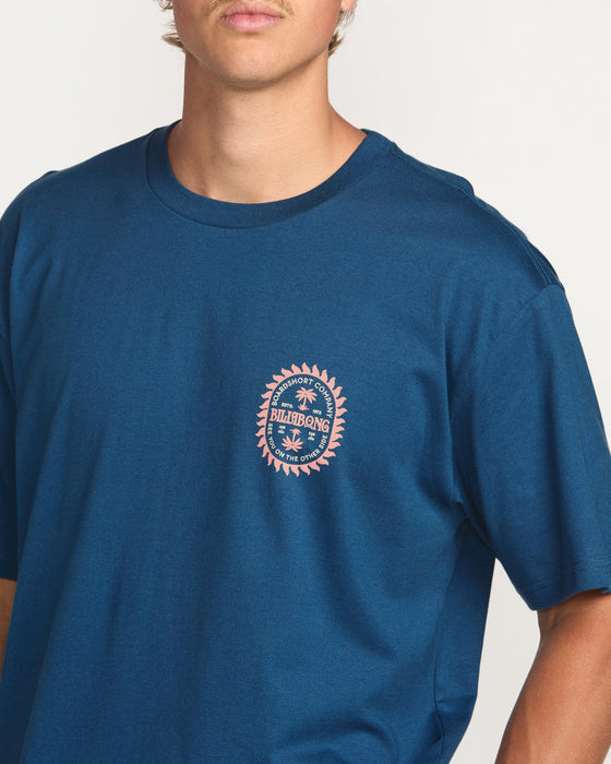 Billabong Sun Rays  Regular Tee-Deep Blue