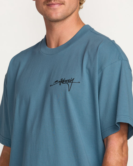 Billabong Bracket Script OG Tee-Carolina Blue