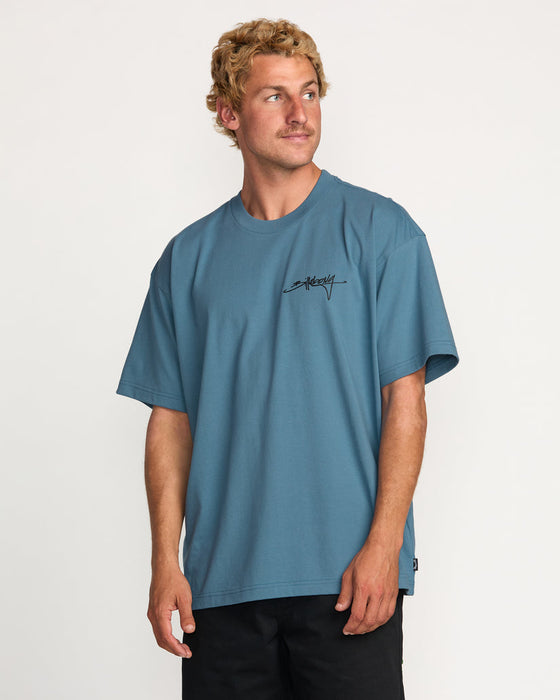 Billabong Bracket Script OG Tee-Carolina Blue