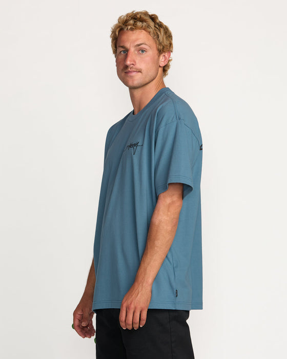Billabong Bracket Script OG Tee-Carolina Blue