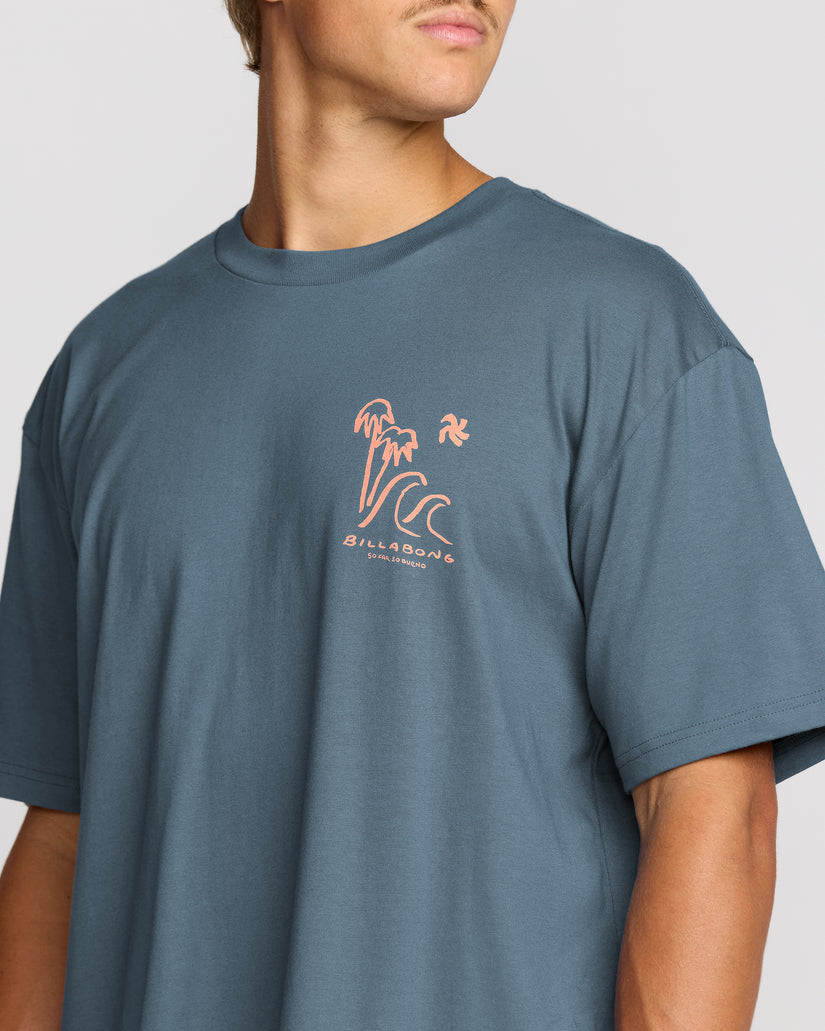 Billabong So Far Regular Tee-Steel Blue