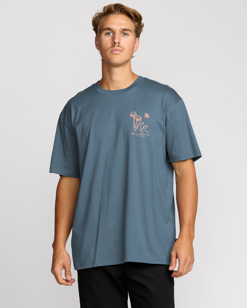 Billabong So Far Regular Tee-Steel Blue