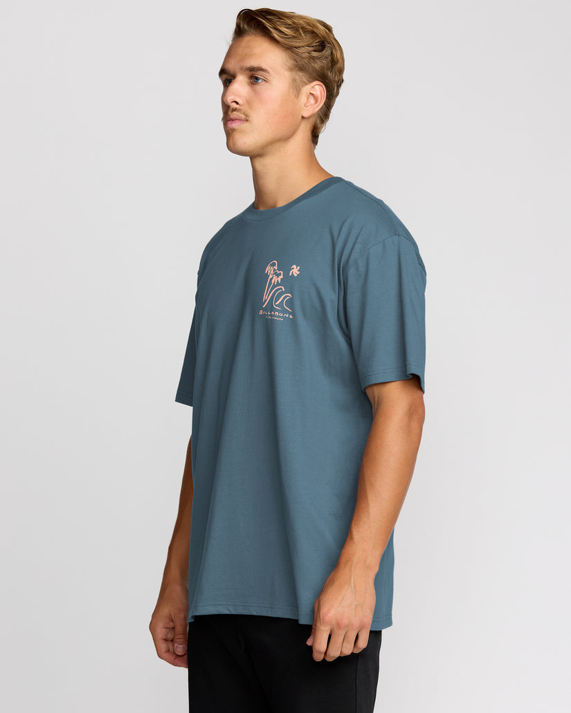 Billabong So Far Regular Tee-Steel Blue