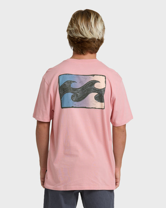 Billabong Crayon Wave Premium Tee-Vintage Pink
