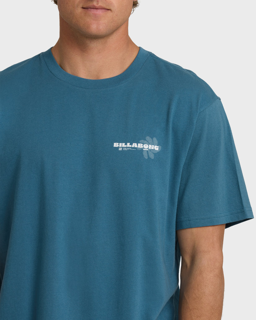 Billabong Single Fin Premium Tee-Real Teal