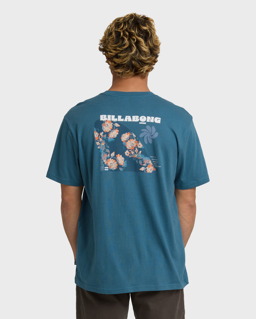 Billabong Single Fin Premium Tee-Real Teal