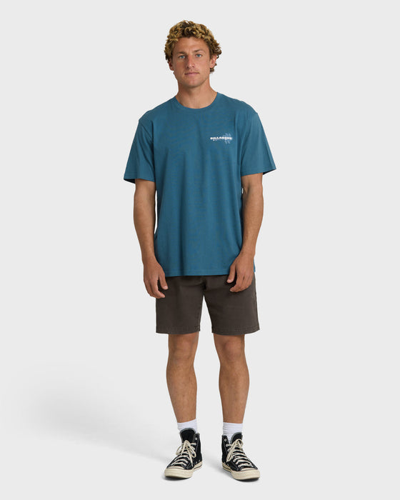 Billabong Single Fin Premium Tee-Real Teal