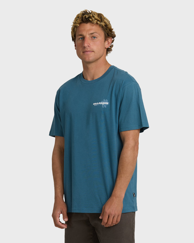 Billabong Single Fin Premium Tee-Real Teal