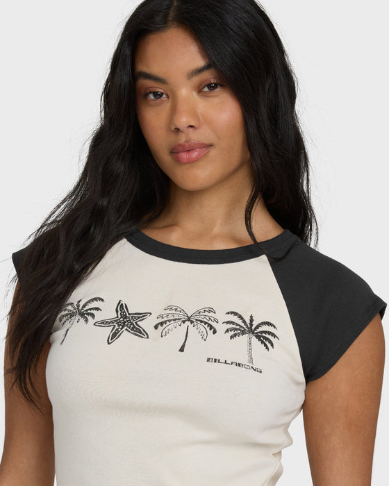 Billabong Des Tropic Raglan Tee-White Cap