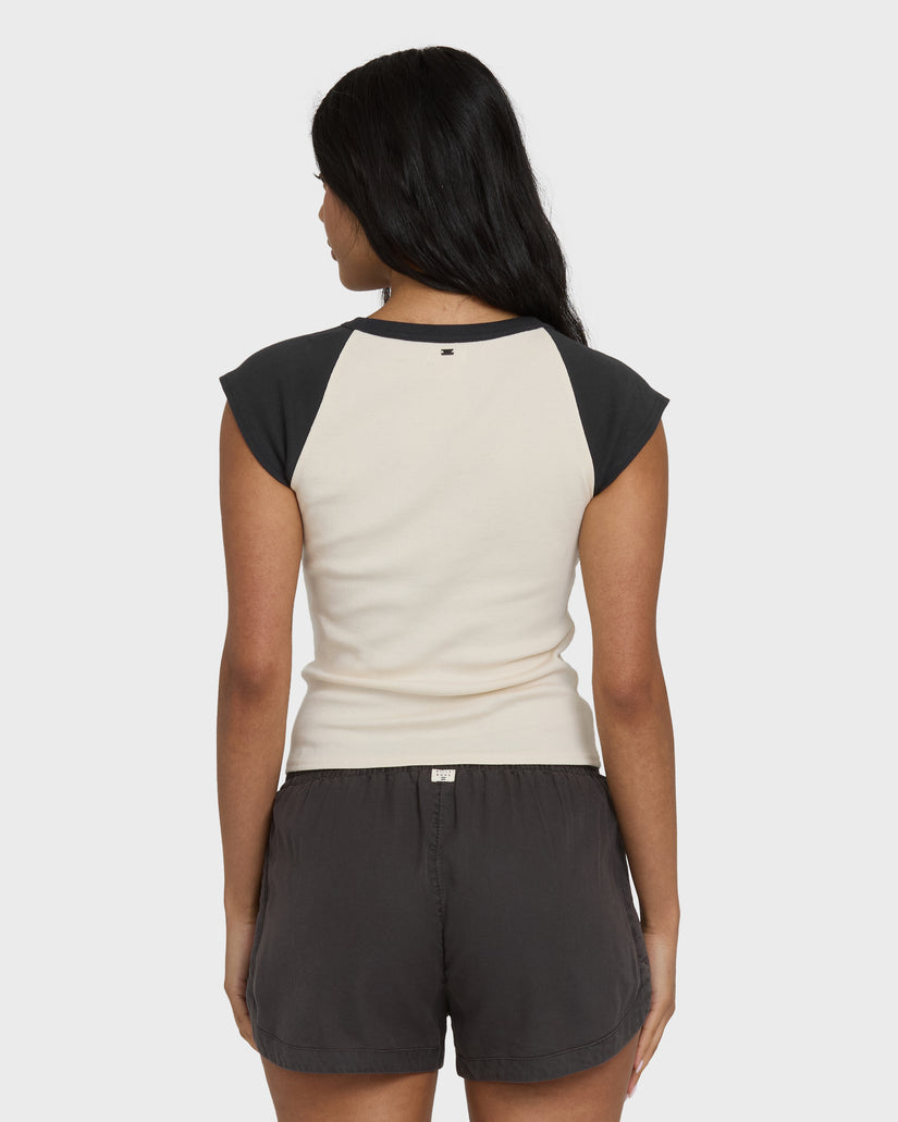 Billabong Des Tropic Raglan Tee-White Cap