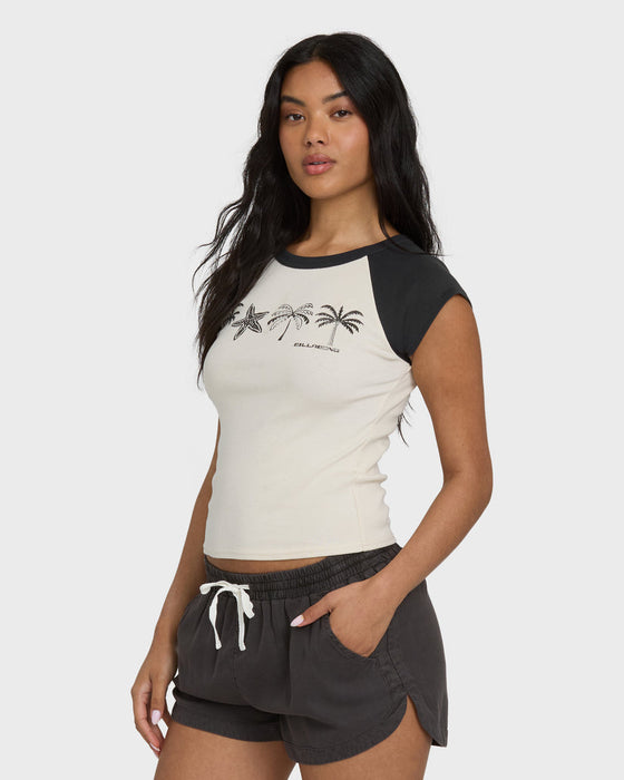 Billabong Des Tropic Raglan Tee-White Cap
