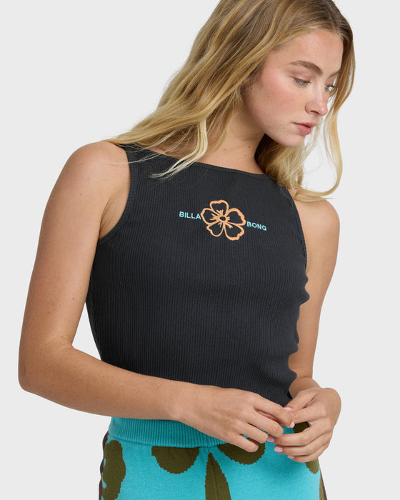 Billabong Go For It Knit Tank-Black Sands