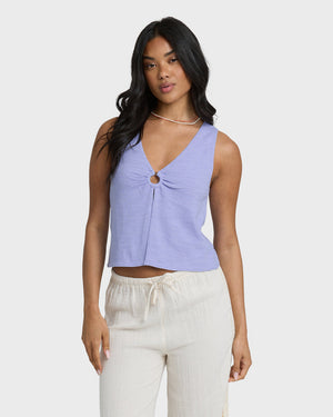 Billabong Veda Knit Tank-Twilight Blue— Alternate View