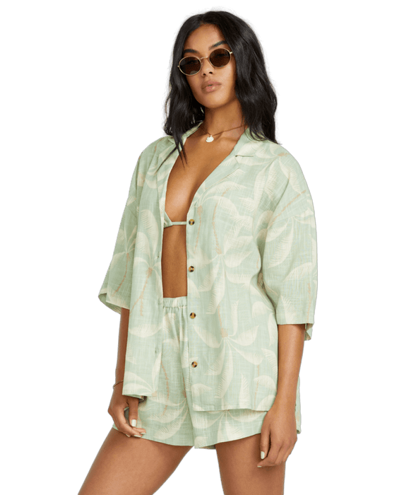 Billabong Beach Side Printed Woven Shirt-Pistachio