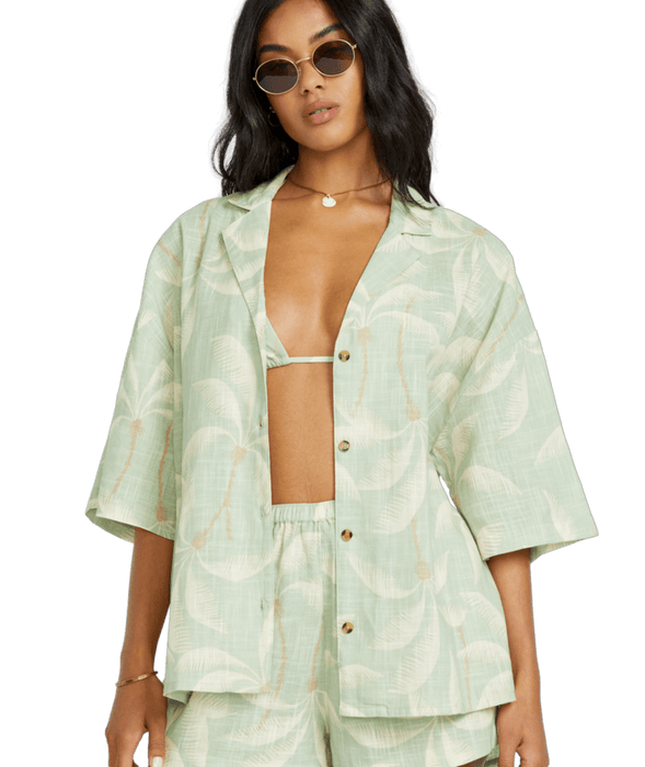 Billabong Beach Side Printed Woven Shirt-Pistachio