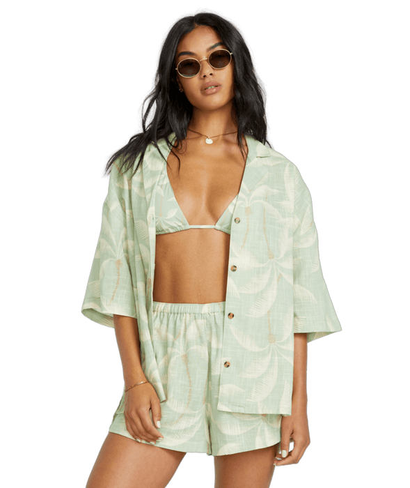 Billabong Beach Side Printed Woven Shirt-Pistachio