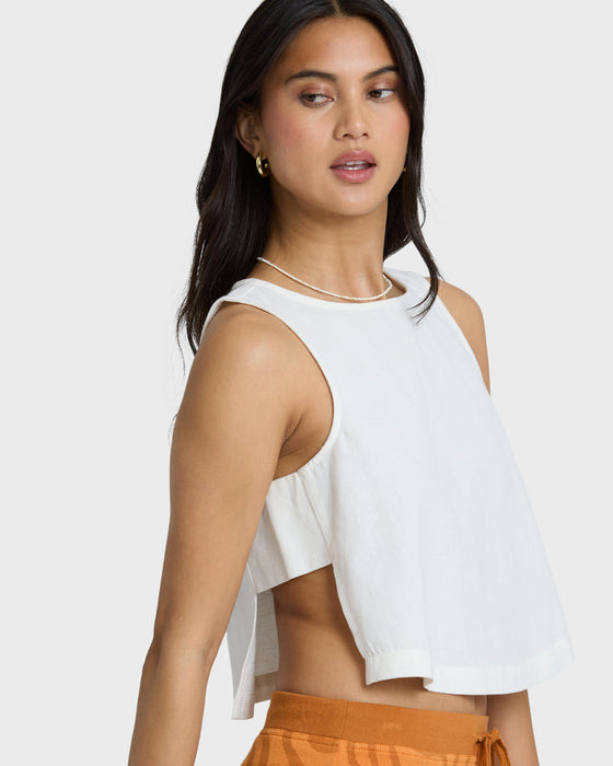 Billabong So Breezy Woven Tank-Salt Crystal