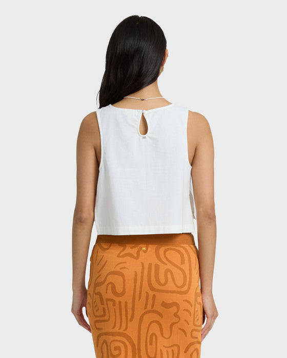 Billabong So Breezy Woven Tank-Salt Crystal