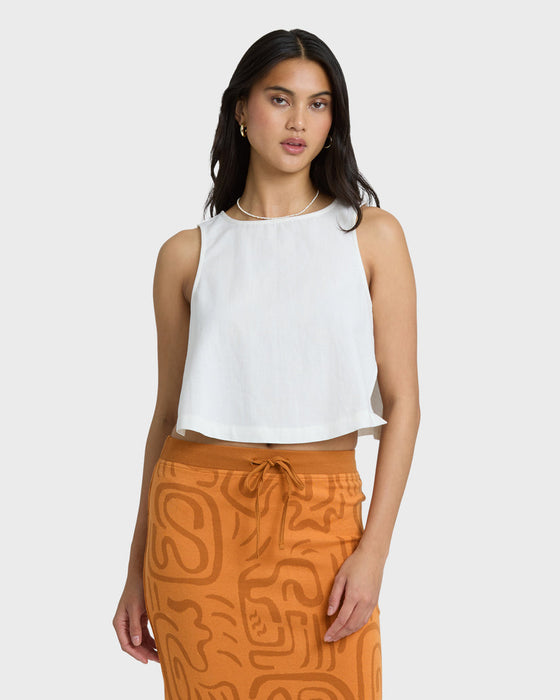 Billabong So Breezy Woven Tank-Salt Crystal