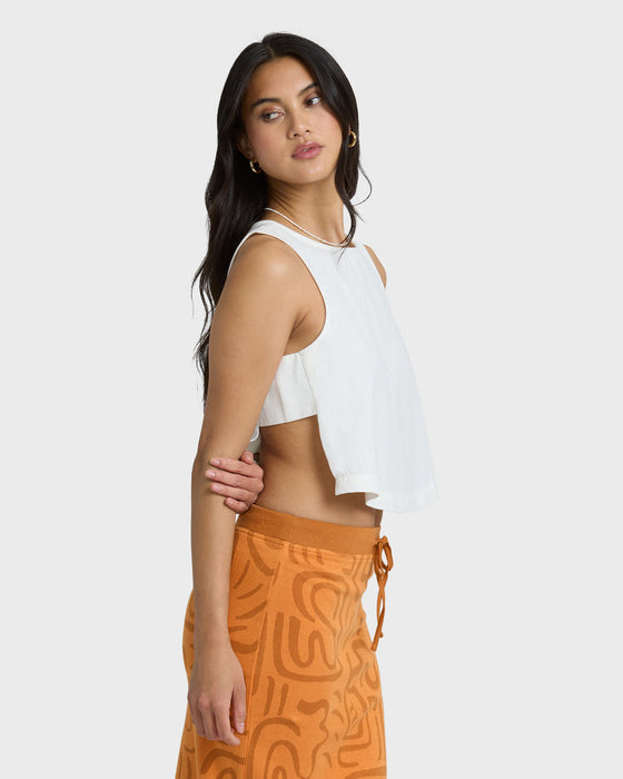 Billabong So Breezy Woven Tank-Salt Crystal