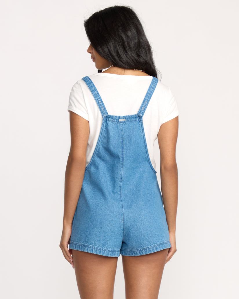 Billabong Beach Crush Denim Romper-Salt Washed