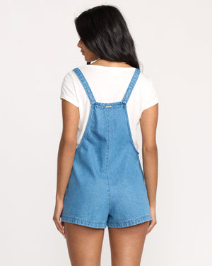 Billabong Beach Crush Denim Romper-Salt Washed