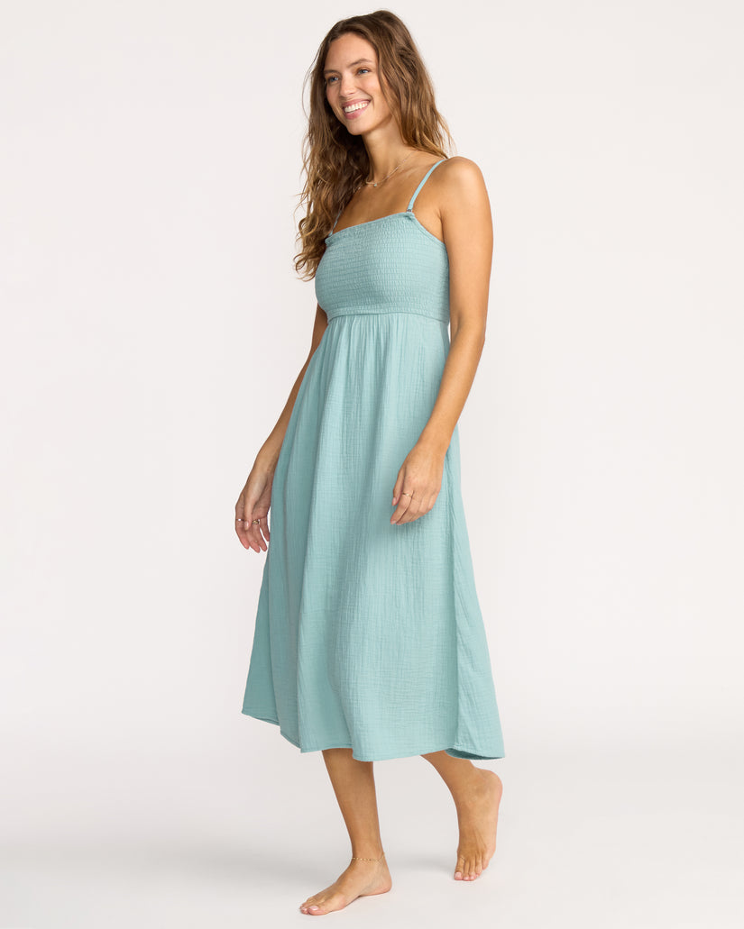 Billabong Off The Coast Dress-Blue Fog
