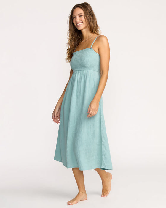 Billabong Off The Coast Dress-Blue Fog