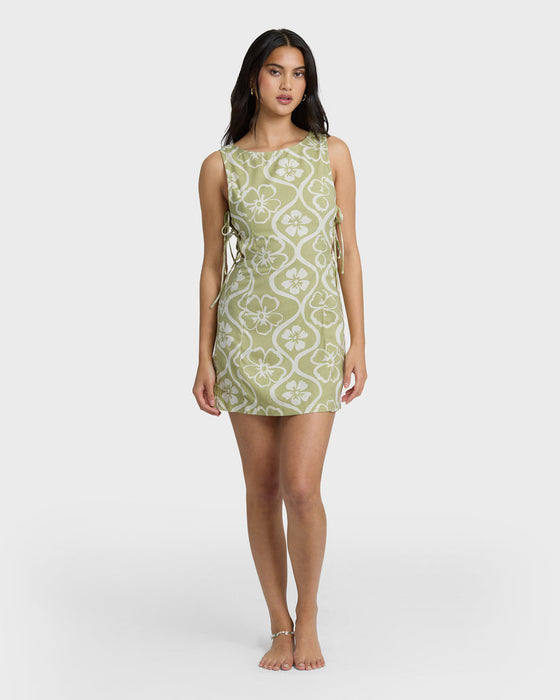Billabong Floral Trip Mini Dress-Cactus