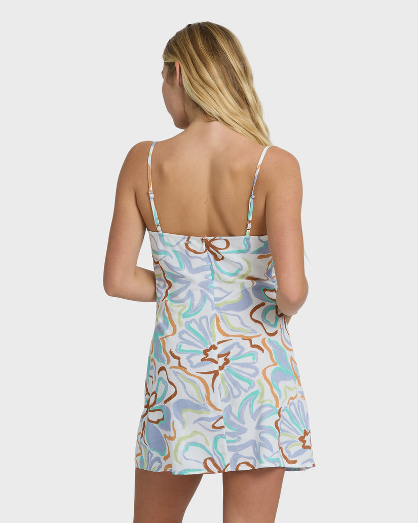 Billabong By Your Side Mini Dress-White Multi