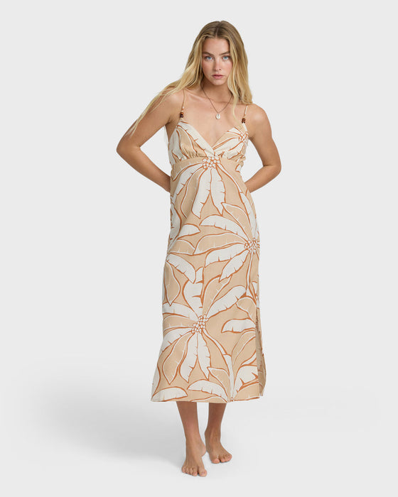 Billabong Tropic Breeze Maxi Dress-Stone